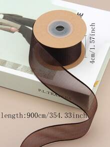 1 Roll Autumn Series Thick Edge Gauze Ribbon, Floral Bouquet Flower Arrangement Gift Wrapping, Cake Packaging, Holiday Party Decoration - Random - View 2