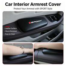 New Trapezoid Car Knee Pad, PU Leather Sports Style, Universal Car Leg Support Cushion, Multi-Functional Car Interior Thigh / Elbow Support Pillow, Relieve Driving Fatigue Car Interior Accessory - Sports Label - View 8