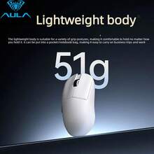 AULA Mouse Gaming Profesional SC680, Koneksi 3 Mode, Sensor PAW3395, DPI yang Dapat Diatur, Tombol Makro yang Dapat Disesuaikan, Pencahayaan RGB, Klik Senyap Tahan Aus. Untuk Gaming & Kantor, Kompatibel dengan Windows, iOS, Android, Perangkat Periferal Komputer Universal. - View 7