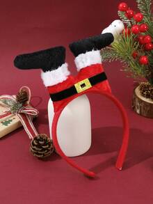 2/1pc Christmas Funny Elf Leg Headband, Santa Claus Pants Style Novelty Head Hoop, Adult Christmas Party Cosplay Photo Prop Hair Accessory - Multicolor - View 6