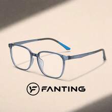 FANTING Women Glasses Men Glasses Clear Lens Square Rectangle Translucent Grey TR90 Black Temple - TR8006 - View 11