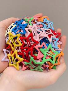 130pcs Girls Colorful Pearl Flower Towel Ring High Elasticity Non-Damaging Daisy Star BB Side Hair Clips Hair Bands For Daily Use - Multicolor - View 4
