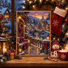 1PC DIY 5D Diamond Painting Kit Christmas Theme Pattern - Round Full Drill Art Mosaic Craft, Home Wall Decor, Unframed - No Frame - View 2