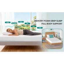 **Colchones Individuales, Colchón Individual, Colchón de Espuma Individual, Colchón Individual Foam, Mattress, Colchón de Espuma Viscoelástica de Gel Individual de 8 Pulgadas, Sueño Fresco, Alivio de Presión, Firmeza Media CertiPUR-US** - Blanco - Ver 3
