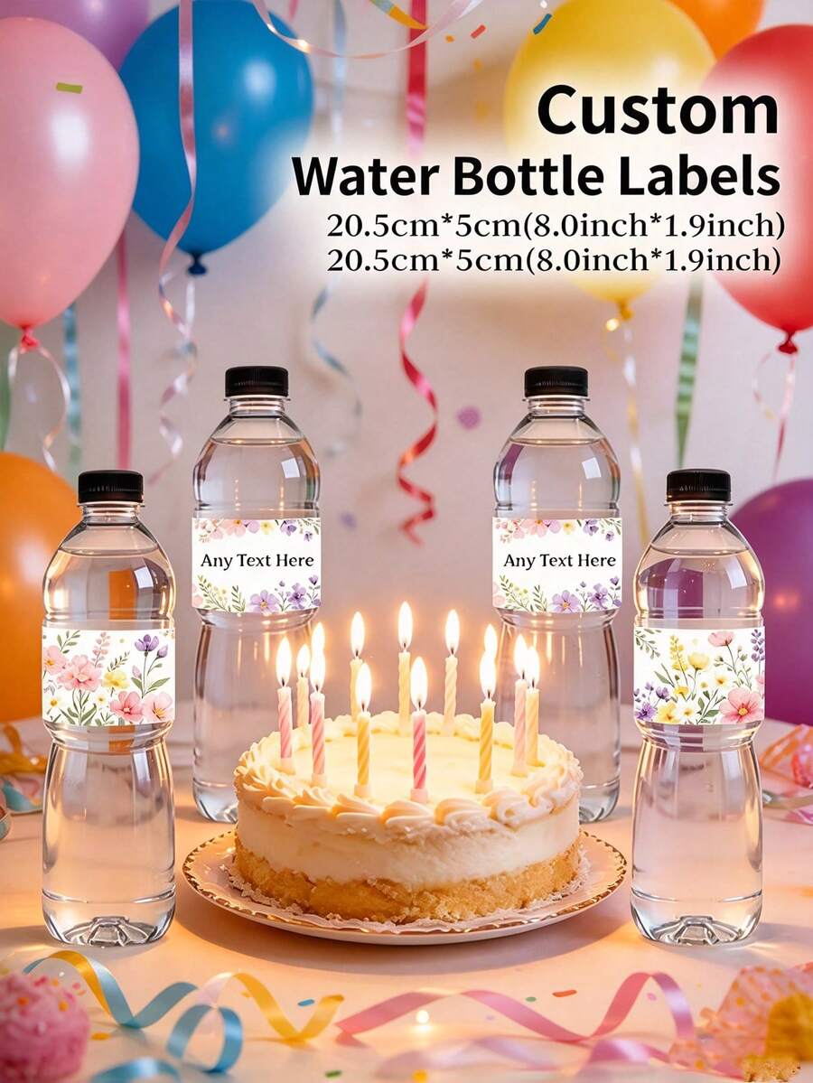 1-50pcs Label Botol Air Minum yang Dipersonalisasi | Stiker Kemasan Kustom dengan Teks yang Dapat Disesuaikan - Label ini Tersedia dalam Berbagai Gaya, Sempurna untuk Mendekorasi Botol Air Minum di Area Minuman Pesta, Cocok untuk Pesta Ulang Tahun, dan Hari Jadi - MultiWarna - View 1