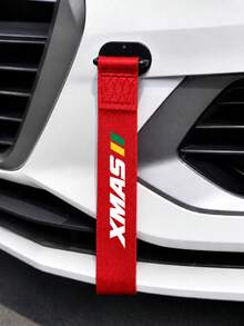 1pc Universal Car Sport Style Tow Strap With Decorative Trim, High-Strength Nylon Webbing, "SPORT" Printed Design, Easy Installation, Suitable For Most Car Front Bumper Grilles, Eye-Catching Appearance Modification Accessory, Black And Red Available - Christmas - View 7