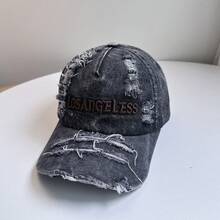 1pc Men's Distressed Baseball Cap, Washed Vintage Style, Unisex Fashion Retro Letter Embroidery, Street Casual Party - Multicolor - View 11