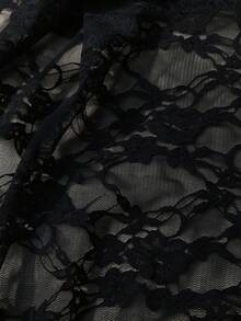 1件牡丹提花蕾絲布料 3D牡丹網紗蕾絲 旗袍漢服手工DIY面料 - 黑色 - 查看 4