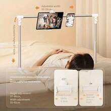 Adjustable Tablet And Smartphone Stand, Foldable Multi-Angle Rotating Clamp, Aluminum Alloy + ABS Material, Suitable For Bedside Use | Multi-Function, Telescopic Horizontal Bar Phone Holder, Perfect For Comfortable Reading And Entertainment - View 11