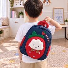 Ransel Anak Perempuan Model Baru, Segar dan Modis dengan Kombinasi Warna yang Menarik dan Motif Stroberi Lucu, Kapasitas Besar, Ringan dan Sederhana, Motif Kartun - MultiWarna - View 9