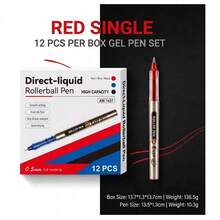 3 Colors Liquid Ink Neutral Pens, Quick Dry 0.5mm, Large Capacity, Student Writing And Exam Needle Tip Gel Pens - A - View 5