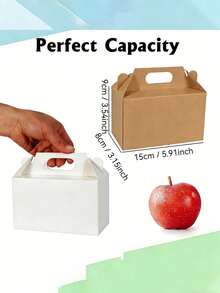 Treat Box 10PCS/1PC Brown Kraft Paper Gable Boxes - Kids Birthday Party, Wedding, Baby Shower, 6.2 X 3.5 X 3.5 Inches - Multicolor - View 4