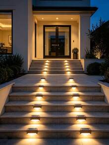 8pcs/4pcs LED Solar Fence Step Lights, All-Weather Waterproof Outdoor Solar Patio Stair Lights, Light-Sensing Automatic Solar Landscape Lights For Yard, Patio, Walkway, Christmas, Holiday Outdoor Decoration - Multicolor - View 9