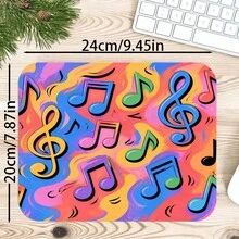 1pc Colorful Groovy Music Note Desk Mat, Multi-Purpose Makeup Nail Art Table Pad, Large Non Slip Desktop Protector S/M/L/XL - View 6