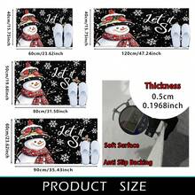 1pc Kitchen Floor Mat, Soft Faux Cashmere Material, Christmas Snowman Pattern, Non-Slip Kitchen Mat, Absorbent Bathroom Mat, Entryway Doormat, Bedroom Door Mat, Suitable For Multiple Scenarios, Room Decor, Holiday Gift - Multicolor - View 8