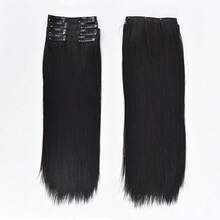 4-Piece Ekstensi Rambut untuk Wanita, Rambut Lurus Panjang, 1-Piece Patch Rambut Penambah Volume Tak Terlihat Tanpa Sambungan dengan Highlight, Penambah Volume Rambut, Ekstensi Rambut Jepit dengan Klip BB, Aksesori Rambut - Hitam - View 21