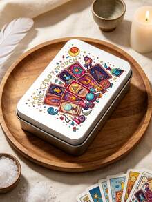 Tarot Card Storage Box, Printed With Tarot Cards, Leopard, Mysterious Eye, Witch Patterns, Can Be Used As Tarot Card Storage Box, Gift Box - Multicolor - View 2