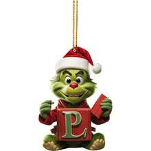 The Grinch 1pc Acrylic Letter Ornament, Christmas Decoration, Christmas Tree Hanging Decor, Holiday Hanging Ornament - Multicolor - View 18