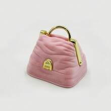 1pc Mini Plush Handheld Coin Purse, Cute Compact Portable Soft Scratch-Resistant Decorative, Premium Plush With Gold Hardware Small Storage Bag, Cute Sweet Girl Style Solid Color Macaron Blue Purple Pink Three Colors, Mini Shell Handbag Design, Pleated Texture Metal Lock Handheld Design, Coin Earphone Lip Balm Small Jewelry Storage, Mini Handheld Coin Purse Storage Bag, Daily Outing Party Gift Children Birthday Valentine's Day Gift - Multicolor - View 12