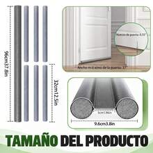 Burlete Para Parte Inferior De Puerta, Guardapolvo Cubre Puerta, Protector Y Guardapolvo Para Puerta, Diseño De Doble Borde, Para Aislar El Ruido Evita Insecto Polvo Y Impermeable Para Todo Tipo De Puertas Y Ventanas - Gris - Ver 3