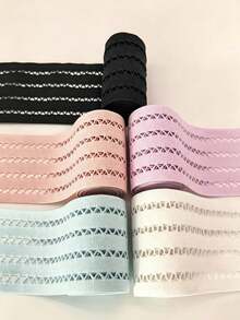 1pc Colorful Triangle Mesh Hollow Elastic Stretch Band, Width 63mm-73mm, Suitable For Fashion Clothing Accessories, Handmade Crafts, DIY Creation & Design - Multicolor - View 2
