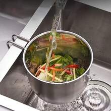 1pc Premium Stainless Steel Sink Strainer Basket - Heavy Duty Rust-Resistant Anti-Clogging Perforated Drain Basket, Fits Most Sinks - Easy Clean Kitchen Vegetable, Fruit And Food Debris Filter - Modern Kitchen Accessory, Metallic Gloss Finish, Rust-Proof Material - Thickened Stainless Steel [1 Pack] Hanging Drain Basket - View 4