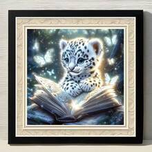 1PC DIY 5D Diamond Painting Kit Snow Leopard Pattern - Round Full Diamond Art Mosaic Craft, Home Wall Decor, Unframed - No Frame - View 2