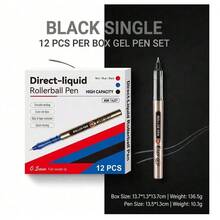 3 Colors Liquid Ink Neutral Pens, Quick Dry 0.5mm, Large Capacity, Student Writing And Exam Needle Tip Gel Pens - A - View 7