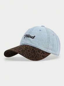 1pc Contrast Color Leopard Print Casual Letter Decor Women's Baseball Cap - Multicolor - View 7