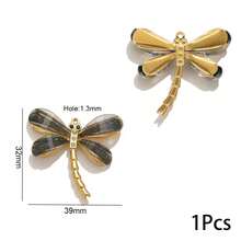 1Pc Stainless Steel Dragonfly Enamel Charm, Inlaid Rhinestone Insect Dangle Pendant For DIY Necklace Bracelet Jewelry Making - Pendants - View 8