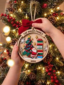 Personalized Family Christmas Hanging Ornament, Customized 2026 Christmas Tree Ornament, Christmas Decoration, Christmas Gift - Multicolor - View 4