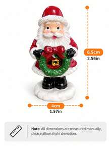 1pc Cute Christmas Santa Claus Figurine, Festive Santa Tabletop Ornament With Tree Gift Candy Cane Or Wreath, Holiday Decor For Mantel Shelf Fireplace Living Room Desk & Entryway - 1PC - View 9