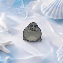 Cartoon Seal Enamel Pin Color Blocking Fashion Decorative Badge Ornaments Lapel Bag Badges Gifts - Dark Grey - View 1