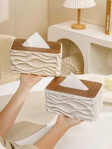 1pc Tissue Box Cover, Tissue Box Holder, Napkin Holder, Tissue Box - View 3