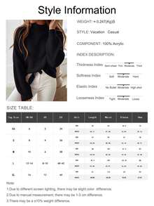 Women's Cute Short Sweater, Casual Lightweight & Comfortable Ribbed Knit Pullover Black - Black - View 5