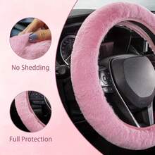 3 Piecescar Plush Steering Wheel Cover And Shoulder Pad Set, A Three Pieces Combination, Suitable For Spring, Autumn, And Winter Use. - A - View 10