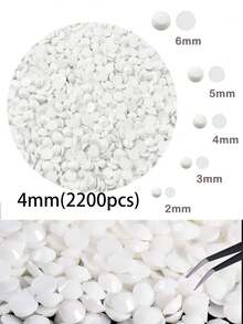2mm-6mm 树脂水钻、平底钻石、白色非热修复水晶钻石，适用于 DIY 工艺品、杯子、瓶子、玻璃杯、服装、散装闪亮水晶珠、工艺装饰 - 白色 - 查看 10