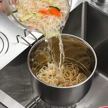 1pc Premium Stainless Steel Sink Strainer Basket - Heavy Duty Rust-Resistant Anti-Clogging Perforated Drain Basket, Suitable For Most Sinks - Easy To Clean Kitchen Vegetable, Fruit And Food Residue Filter - Modern Kitchen Accessory, Metallic Gloss Surface, Rust-Resistant Material - Thickened Stainless Steel [1 Pack] Hanging Drain Basket - View 5