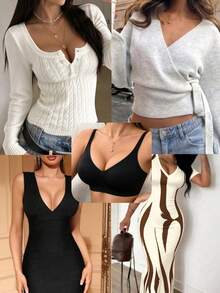 2pcs Women's Deep V Bras,Push-Up Suitable For Various Daily Wear,U-Back, Seamless Wireless Removable Pads & Adjustable Straps - Multicolor - View 8