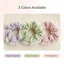 Women's White Large Scrunchie Hair Tie, Princess Hair Accessory For Bun And Ponytail, Back Of Head Hair Band - Multicolor - View 5