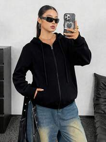 Plus Size Sweatshirts & Hoodies - Black - View 2