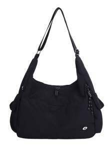 Navy Blue Nylon Large Capacity Tote Bag With Adjustable Shoulder Strap, Multiple Pockets, Lightweight, Commuter Casual One Shoulder Crossbody Large Bag - Multicolor - View 2