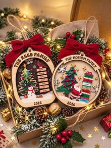 Personalized Family Christmas Hanging Ornament, Customized 2026 Christmas Tree Ornament, Christmas Decoration, Christmas Gift - Multicolor - View 1