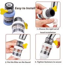Set Filter Air Keran Dapur 11 Buah, Pemurni Air Keran Filtrasi Berlapis, Nosel Filter Air yang Dapat Dilepas dan Dicuci, Cocok untuk Dapur dan Kamar Mandi - View 8
