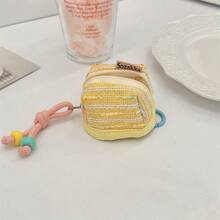 1 buah Kotak Pelindung Earbud Nirkabel Gaya Tweed, Kantong Penyimpanan Kain Lembut dengan Resleting dan Tali Pergelangan Tangan, Tas Pelindung Earphone Mini Portabel untuk Penggunaan Sehari-hari, Hadiah Ulang Tahun, Hadiah Natal - MultiWarna - View 10