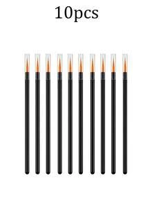 100pcs/50pcs/20pcs/10pcs Pointed Eyeliner Brushes Makeup Tools With Transparent Protective Caps, Suitable For Eyeliner Drawing, Under Eye Shadow, Eyebrow Details And Lip Line Modification, Eyeliner Makeup Tools, Eyebrow Brushes, Eyeshadow Brushes, Precision Makeup Brush Set - Multicolor - View 7