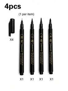 8pcs/4pcs Calligraphy Pen Set, Suitable For Handwriting. Fine And Sharp Tip, Replaceable Black Ink. Flexible Oval-Shaped Pen Body, Lightweight Plastic Material. Perfect For Art Painting, Sketching, Drawing, Illustration, Scrapbooking And Journaling. - A - View 10