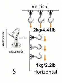 Multifunctional Magnetic Hooks-No Drilling Required, Space-Saving For Office Workers, Minimalist Design To Securely Hold Keys And Cables On Metal Cabinets-Kitchen Storage Organizer, Travel Essentials, Kitchen, Bathroom, Home, Room, Kitchen Decor - Multicolor - View 7