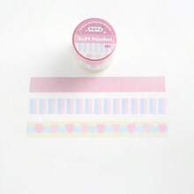 3pcs Soft Candy Diary Pearlescent Washi Tape Set, Macaron Gradient Plaid Polka Dot Basic Style Scrapbook Collage Background Decorative Stickers DIY Border Material Stickers - Multicolor - View 11