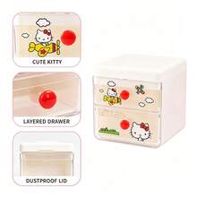 Miniso Kotak Penyimpanan Laci Tutup Flip Seri Klasik Karakter Sanrio, Cetakan , Bahan Plastik PP Tebal, Organizer Meja yang Dapat Ditumpuk, Untuk Alat Tulis, Kosmetik, Barang-Barang Kecil, Dekorasi Meja Rumah yang Lucu (1 Buah) - MultiWarna - View 5